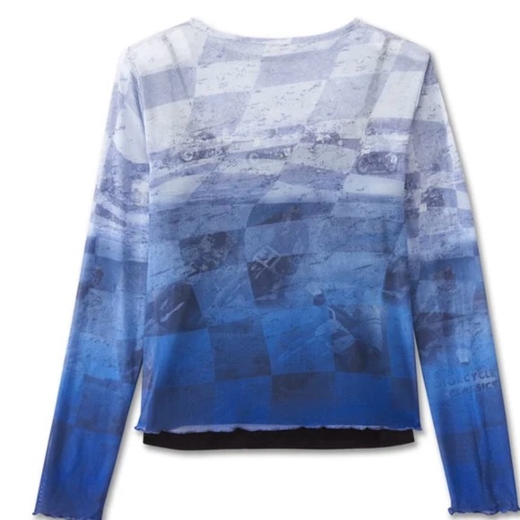 NWT Harley Davidson Allover Print Mesh Shirt L - Picture 2 of 6